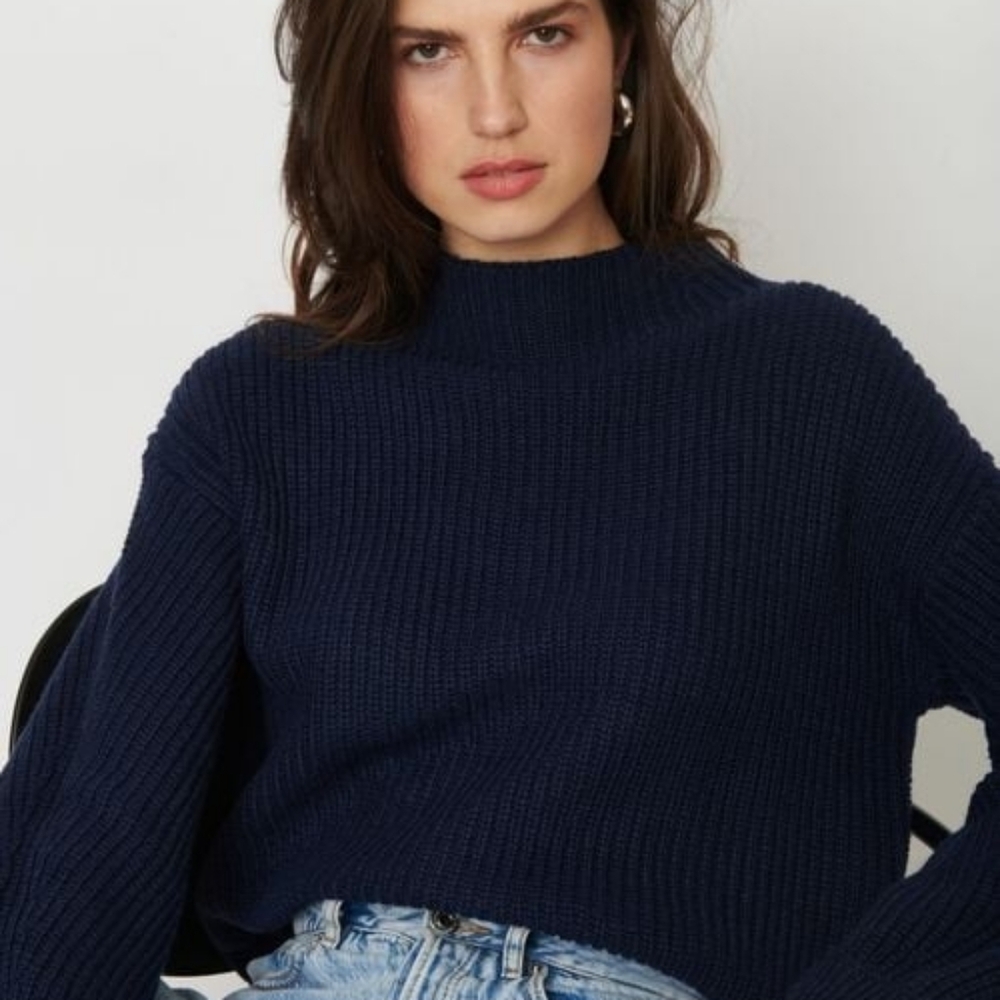 Dynamite Navy Ribbed Sweater - Picture 3 of 7
